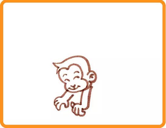 小猴子撈月亮的故事簡(jiǎn)筆畫(huà)教程圖片
