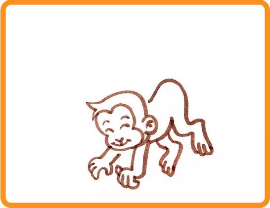 小猴子撈月亮的故事簡(jiǎn)筆畫(huà)教程圖片