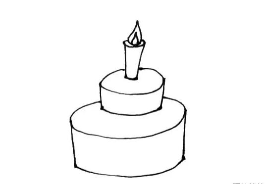 兒童生日蛋糕簡(jiǎn)筆畫(huà)教程圖片