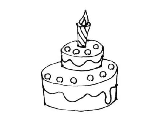 兒童生日蛋糕簡(jiǎn)筆畫(huà)教程圖片