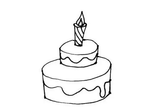 兒童生日蛋糕簡(jiǎn)筆畫(huà)教程圖片