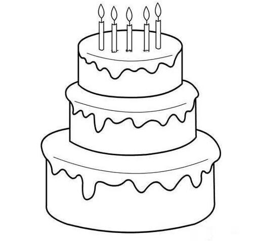 兒童生日蛋糕簡(jiǎn)筆畫(huà)教程圖片