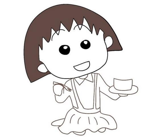 櫻桃小丸子 卡通人物簡筆畫