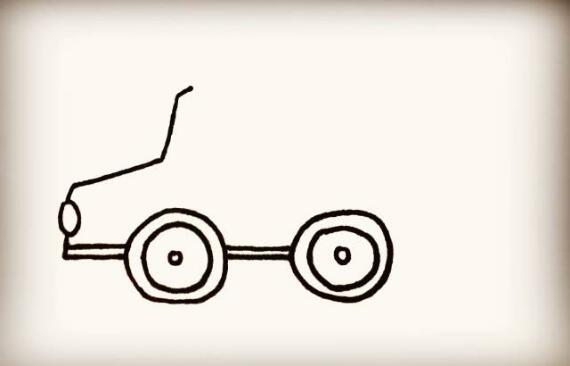 敞篷小汽車簡(jiǎn)筆畫教程圖片