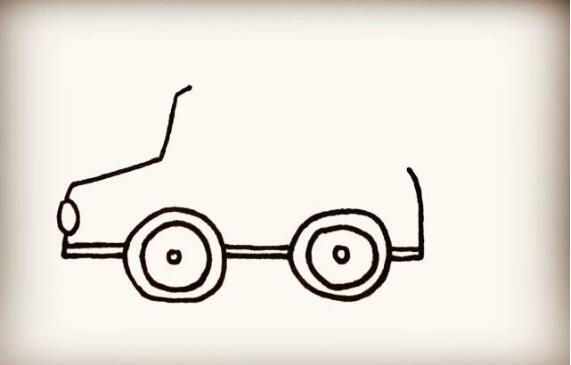 敞篷小汽車簡(jiǎn)筆畫教程圖片