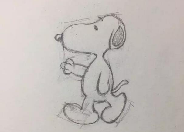 史努比狗狗簡(jiǎn)筆畫教程圖片