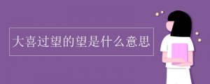 大喜過(guò)望的望是什么意思