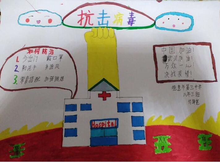 抗擊新型冠狀病毒手抄報內容圖片