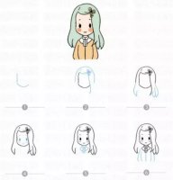 萌萌的少女簡筆畫教程圖片