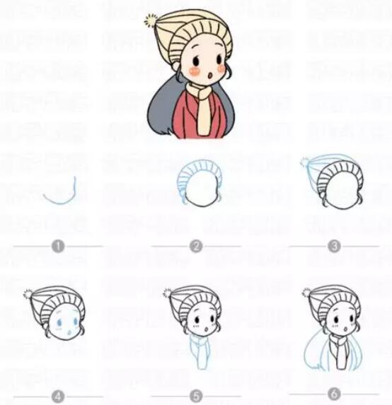 萌萌的少女簡筆畫教程圖片
