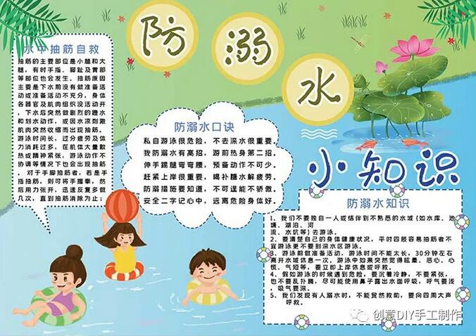 防溺水安全知識手抄報