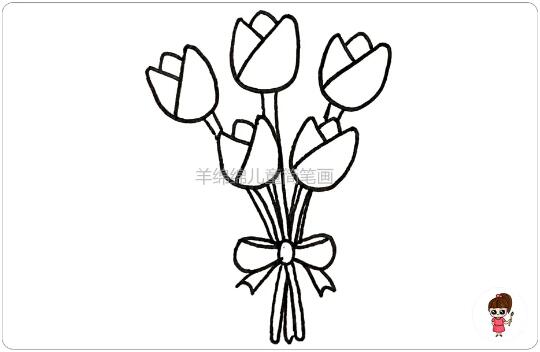 教師節(jié)花朵簡筆畫，美麗的鮮花送老師