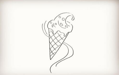 用字母V畫冰激凌簡筆畫教程圖片