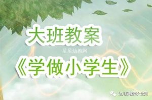 幼兒園大班《學(xué)做小學(xué)生》教案反思