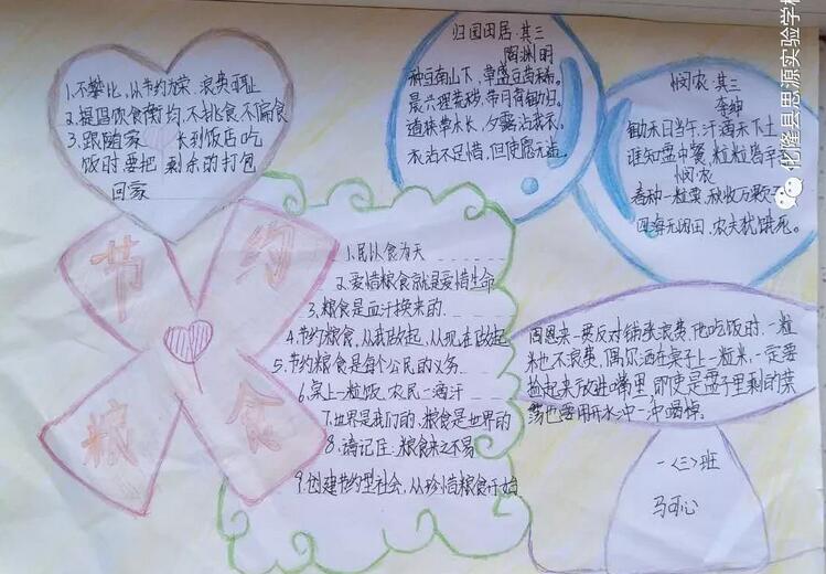 學(xué)校珍惜糧食手抄報圖片展示