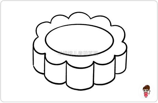 中秋節(jié)月餅簡(jiǎn)筆畫教程圖片