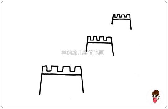 萬(wàn)里長(zhǎng)城簡(jiǎn)筆畫教程圖片