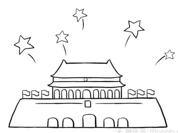 北京天安門簡筆畫怎么畫教程圖片