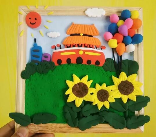 幼兒粘土作品：天安門(mén)粘土畫(huà)教程