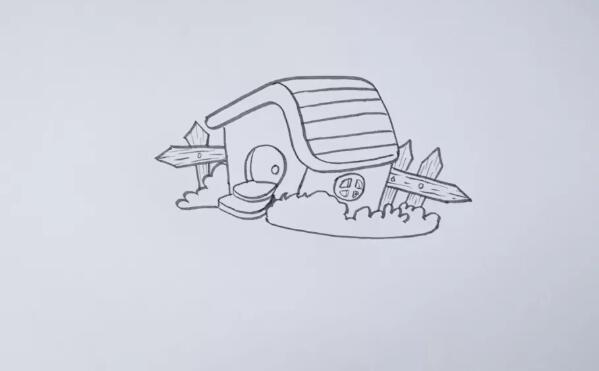 粉色的小房子簡筆畫教程圖片