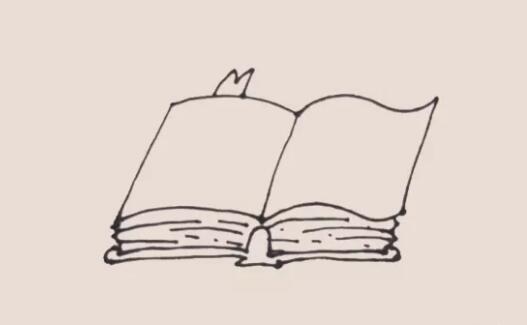 書怎么畫？一本打開的書簡筆畫教程圖片