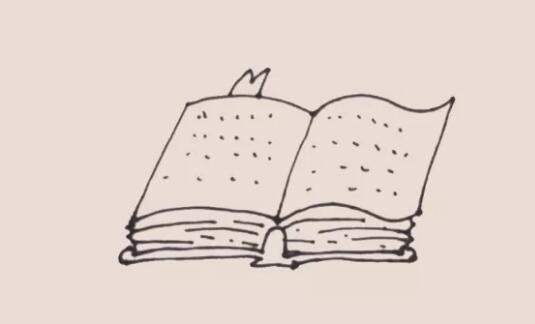 書怎么畫？一本打開的書簡筆畫教程圖片