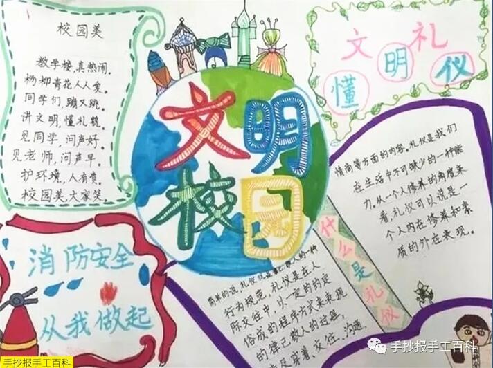 創(chuàng)建文明校園手抄報(bào)圖片簡(jiǎn)單好看