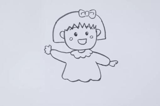 卡通人物簡(jiǎn)筆畫之櫻桃小丸子教程圖片
