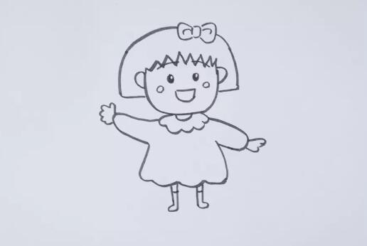 卡通人物簡(jiǎn)筆畫之櫻桃小丸子教程圖片