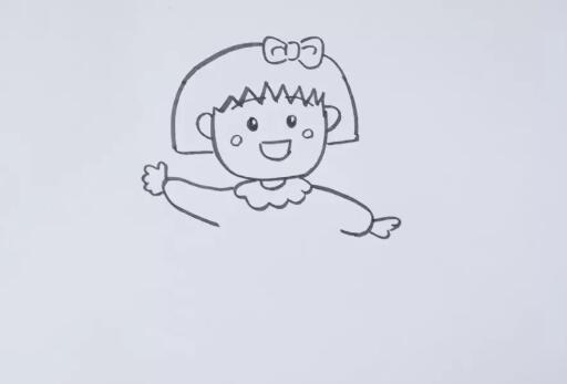 卡通人物簡(jiǎn)筆畫之櫻桃小丸子教程圖片
