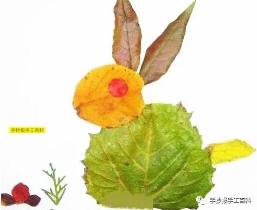 用樹葉做的手工貼畫圖片大全