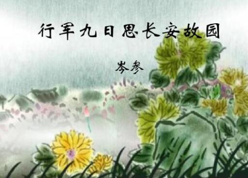 岑參行軍九日思長安故園古詩帶拼音版