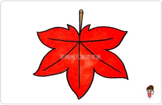 秋天的楓葉簡筆畫教程圖片