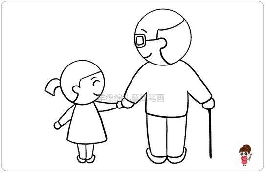 學(xué)畫(huà)重陽(yáng)節(jié)敬老簡(jiǎn)筆畫(huà)