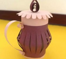 卡紙手工制作圖片教程：紙杯桌面擺件