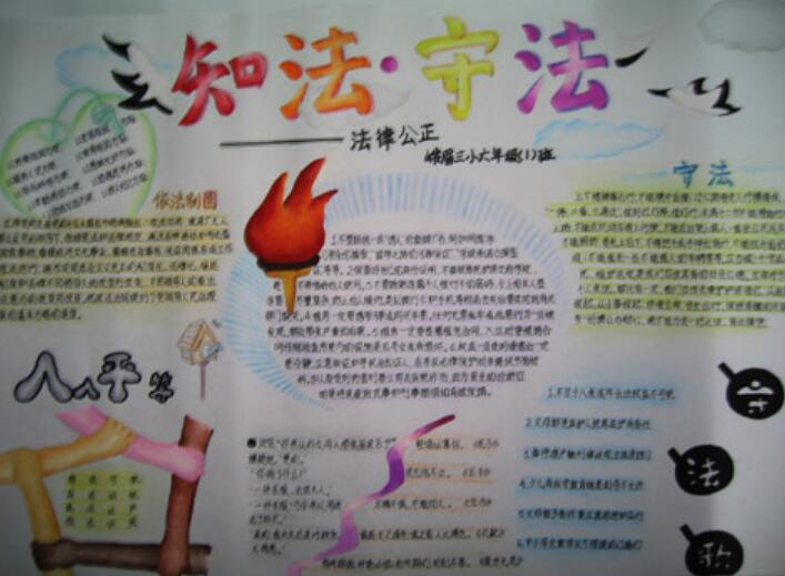 小學(xué)生遵紀(jì)守法手抄報(bào)內(nèi)容圖片