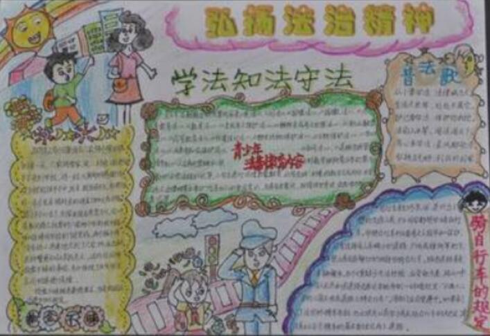 小學(xué)生遵紀(jì)守法手抄報(bào)內(nèi)容圖片