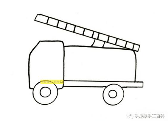 幾種消防車簡(jiǎn)筆畫(huà)畫(huà)法圖片