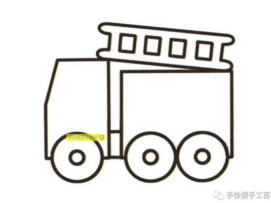 幾種消防車簡(jiǎn)筆畫(huà)畫(huà)法圖片