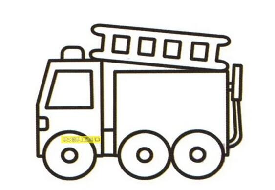 幾種消防車簡(jiǎn)筆畫(huà)畫(huà)法圖片