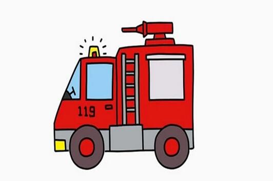 幾種消防車簡(jiǎn)筆畫(huà)畫(huà)法圖片