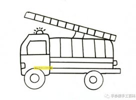幾種消防車簡(jiǎn)筆畫畫法圖片
