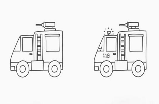 幾種消防車簡(jiǎn)筆畫(huà)畫(huà)法圖片