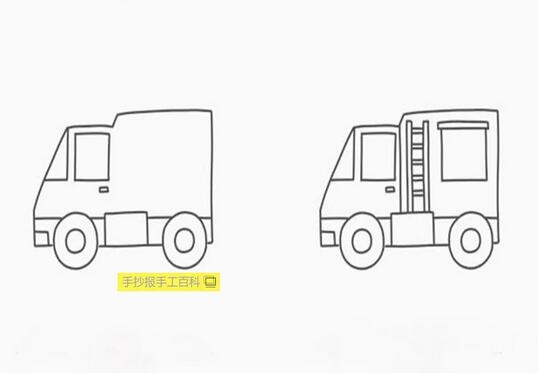 幾種消防車簡(jiǎn)筆畫(huà)畫(huà)法圖片