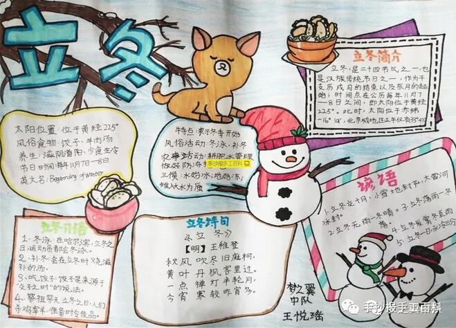 二十四節(jié)氣之立冬手抄報圖片