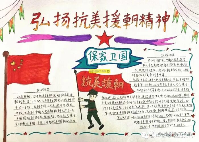 抗美援朝手抄報圖片