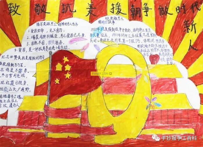抗美援朝手抄報圖片