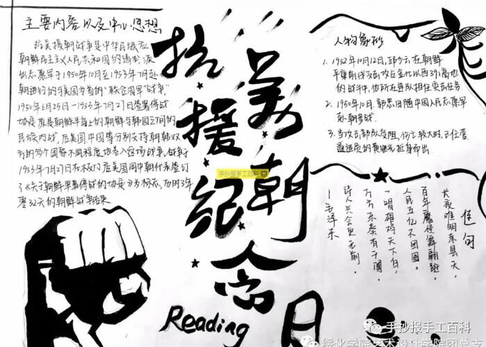 抗美援朝手抄報圖片