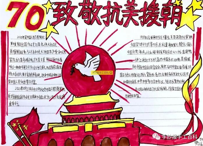 抗美援朝手抄報圖片