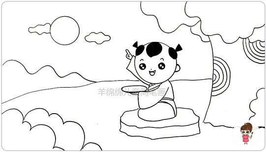 古詩配畫《古朗月行》